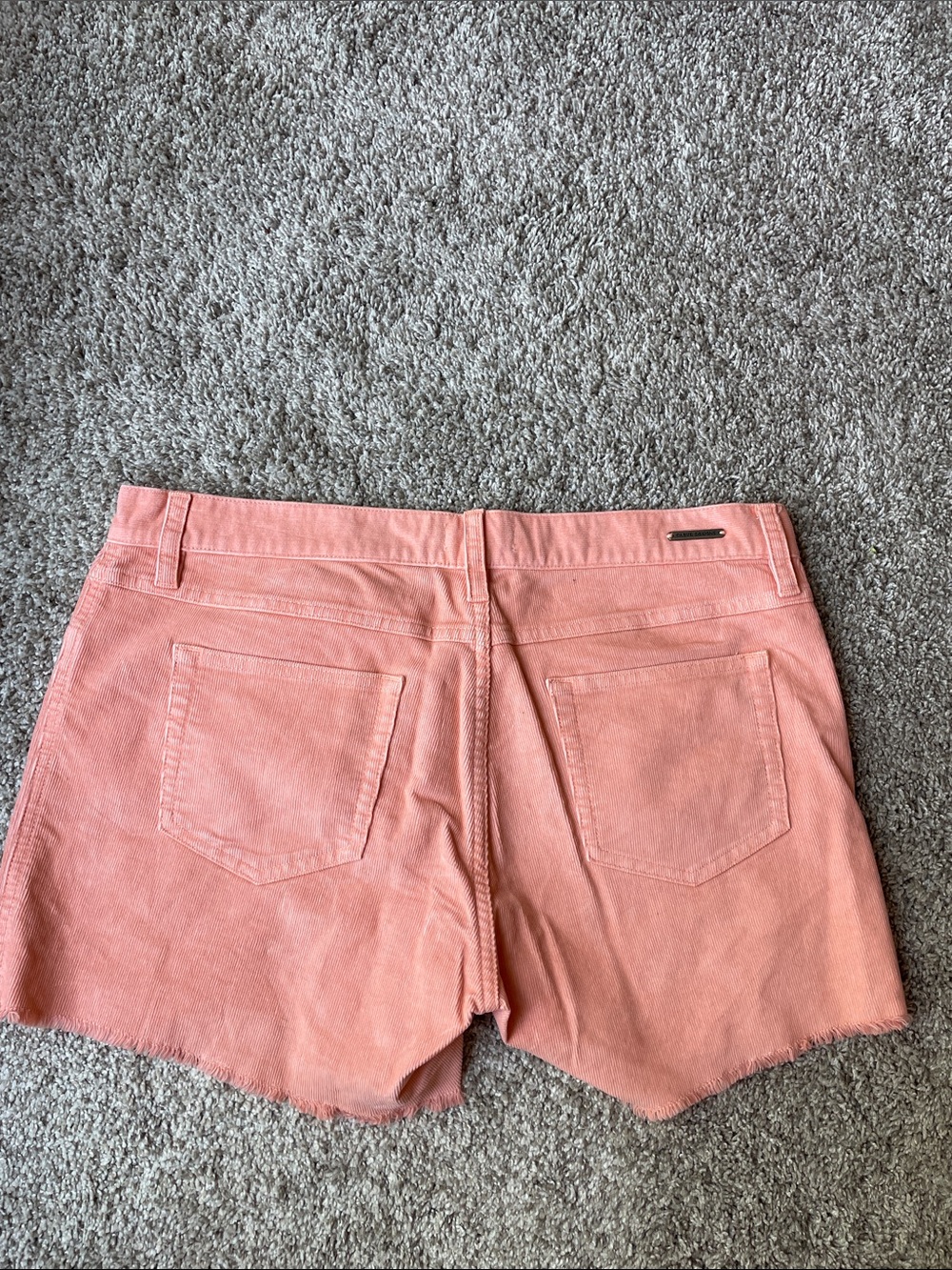 Carve Designs Sz 10 Peach Coral Corduroy Cutoff Shorts 3.5” Inseam - Picture 5 of 6